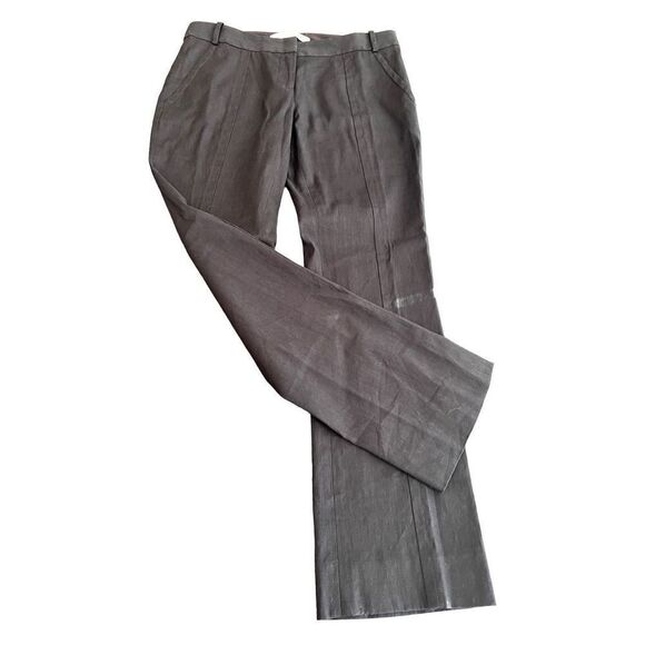 Diane Von Furstenberg Linen Blend Trouser Pants Black Size 6 - Picture 3 of 10
